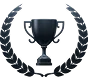 This graphic is a classic symbol of victory, achievement, excellence, quality, or a top award/ranking. It's often used in gamification, business awards, or to signify a premium service.